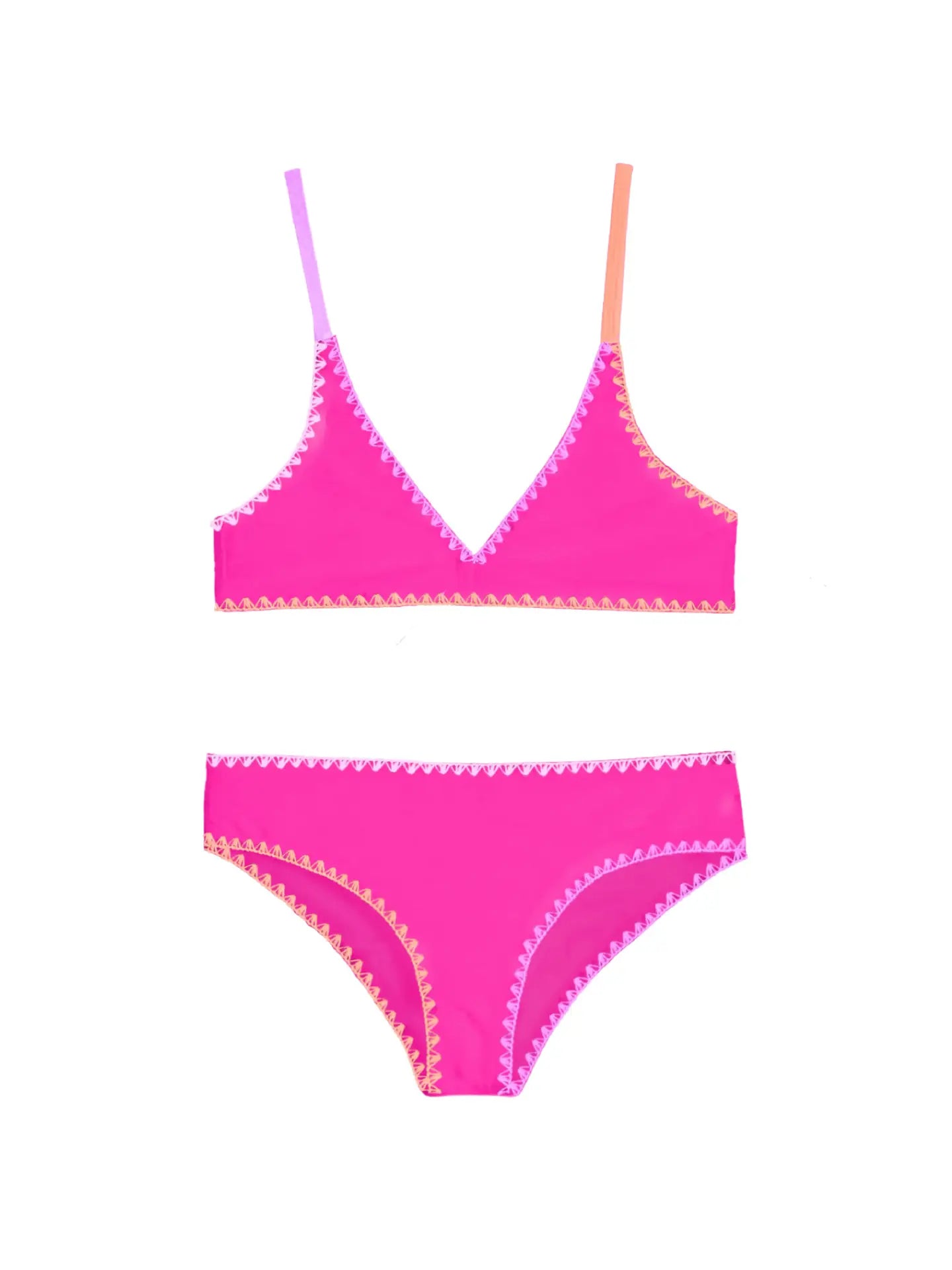 Limeapple Rani Embroidered Bikini Swimsuit - Fuchsia