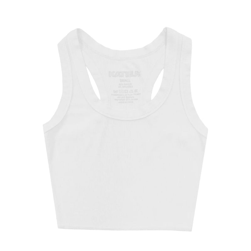 Katie J Livi Ribbed Crop Tank Top- White