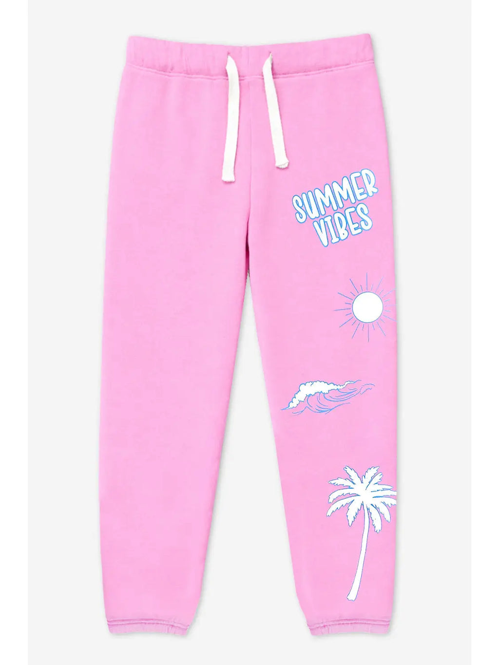 Pixielane Cloud Soft French Terry Sweatpant-Pink Palm