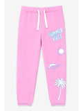Pixielane Cloud Soft French Terry Sweatpant-Pink Palm