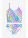 Pixielane High Shine Tankini- Silver Rainbow Gummy Bear