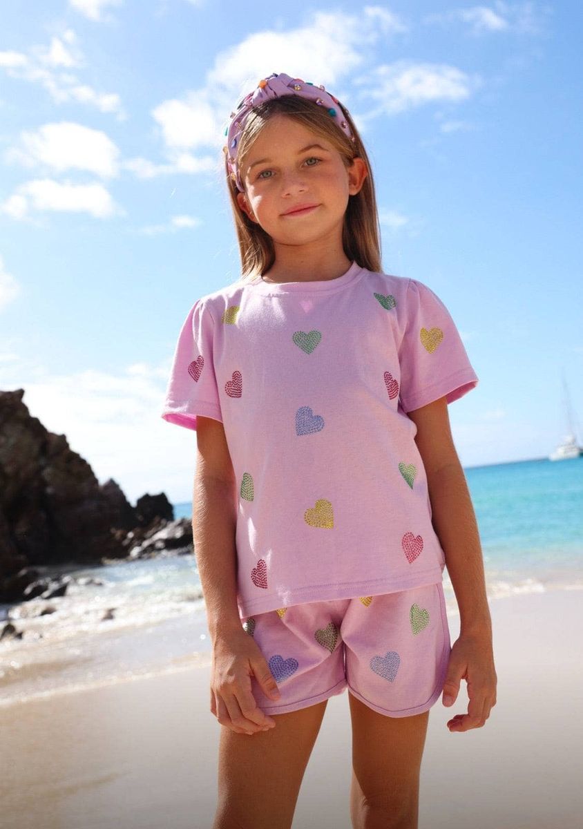 Lola And The Boys Crystal Heart Short Set