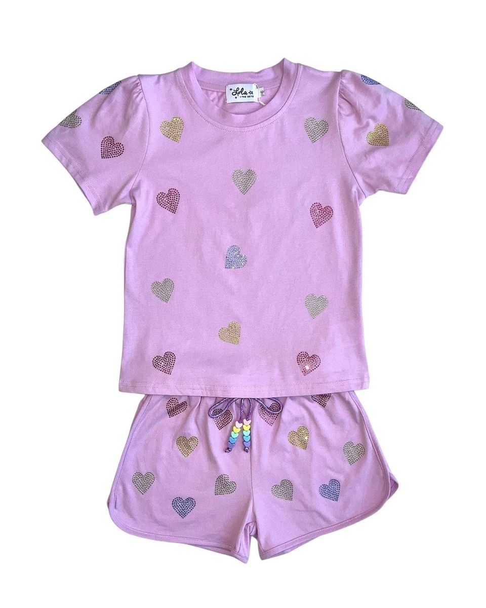 Lola And The Boys Crystal Heart Short Set