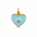 Cz Light Blue Heart Charm