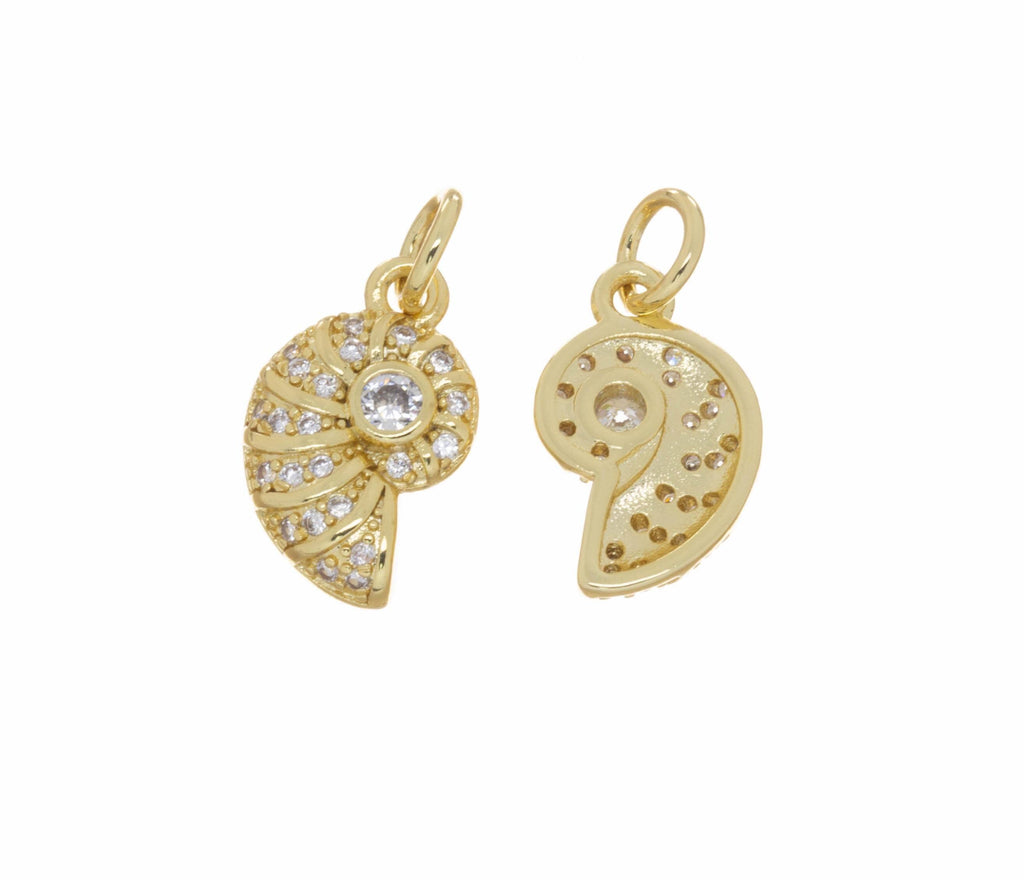 Cz Ammonite Shell Charm