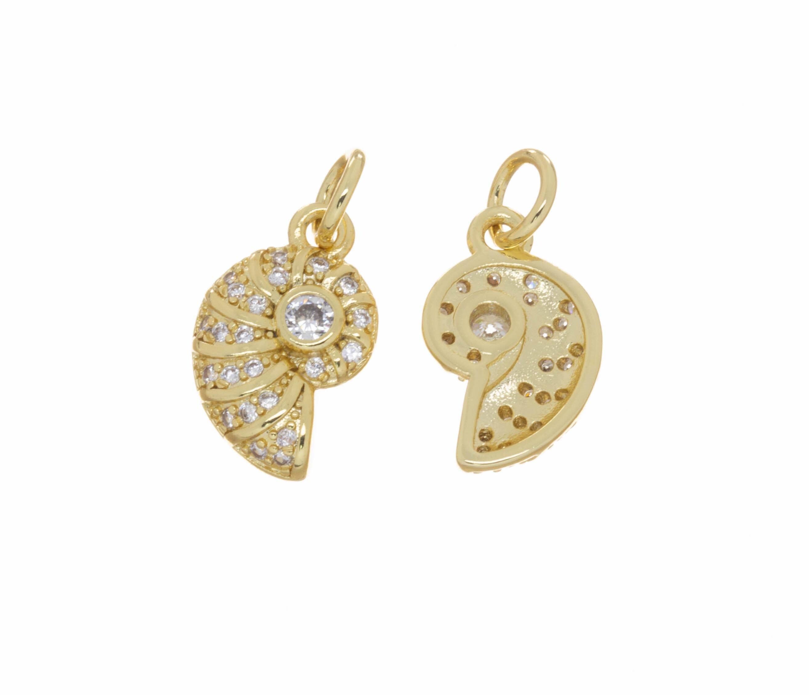 Cz Ammonite Shell Charm