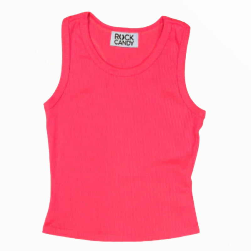 Rock Candy Neon Coral Ribbed Tank