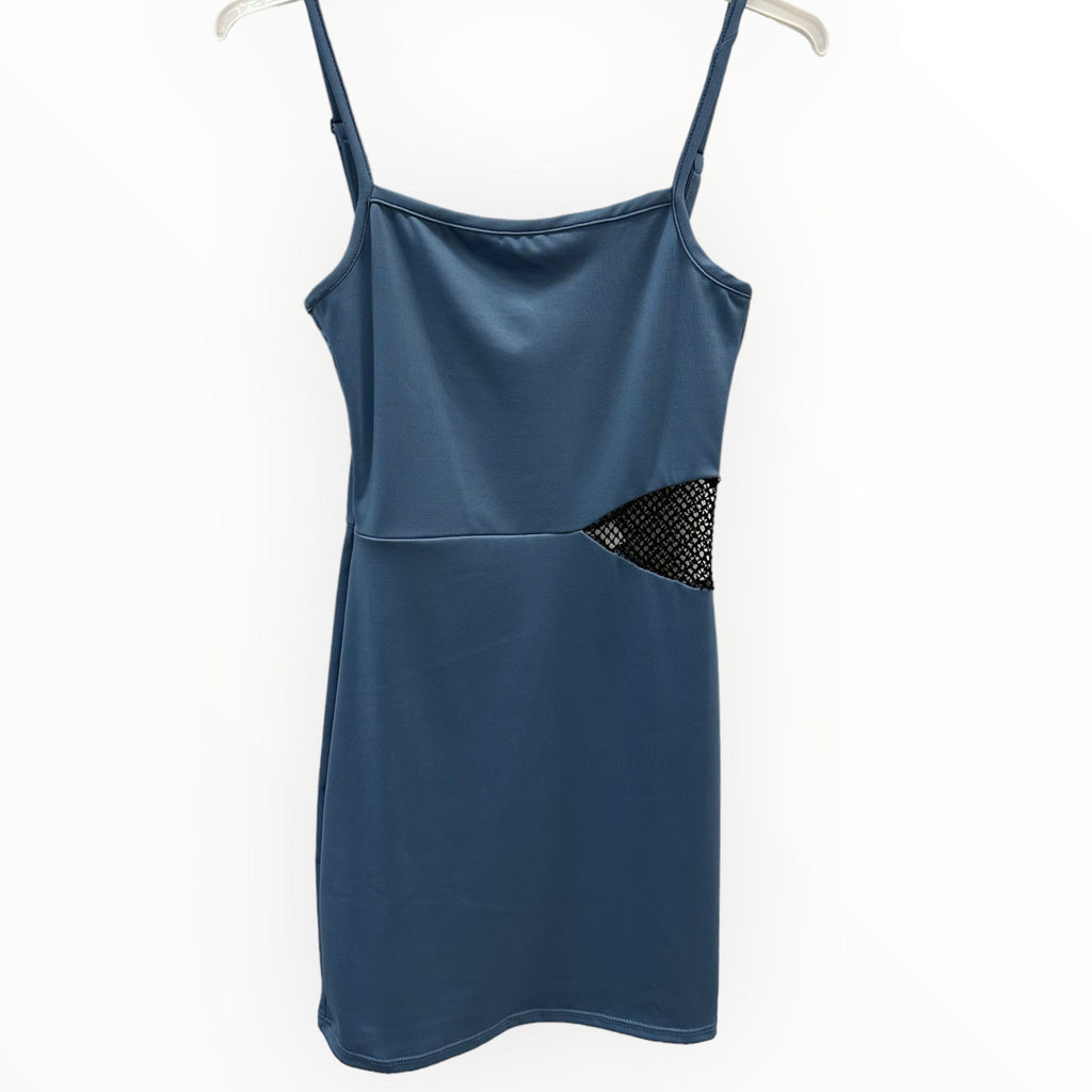 Cheryl Mesh Cut dress- blue