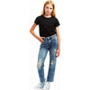 Tractr High Rise Destructed Straight Leg Jean