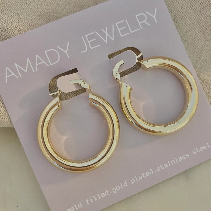 18k Gold 25mm Hoop Earrings