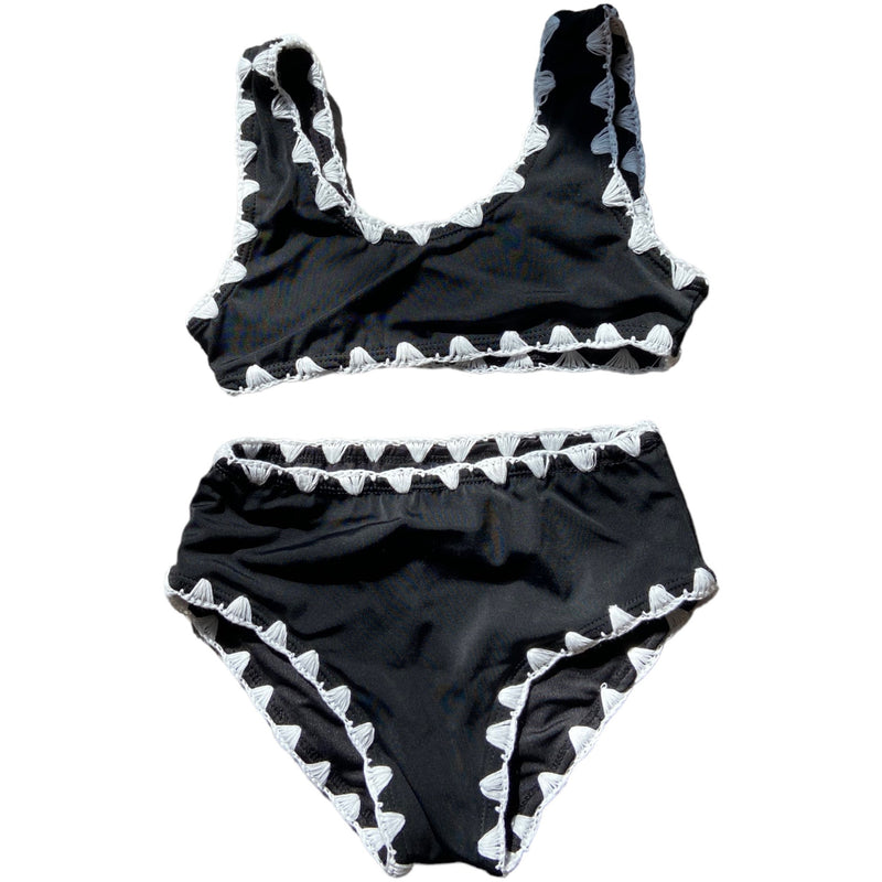 FBZ - Bikini - Black With White Crochet