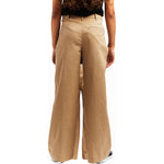Tractr High Rise Pleated Wide Leg In Khaki