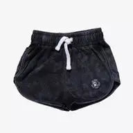 Petite Hailey Acid Wash Short- Black