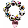 Heart Rainbow Animal Print Bubble Gum Bead Bracelet