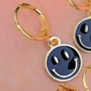 Enamel Smile Hoop Earrings