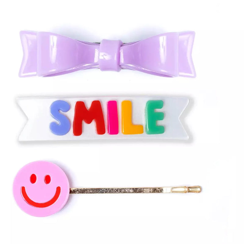 Lilies &Roses Smile Combo 3 Set Word Set & Bow Tie Lilac Alligator Clip