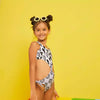 Too Cool Beachwear Tiger One Piece Short Sleeves Swimsuit