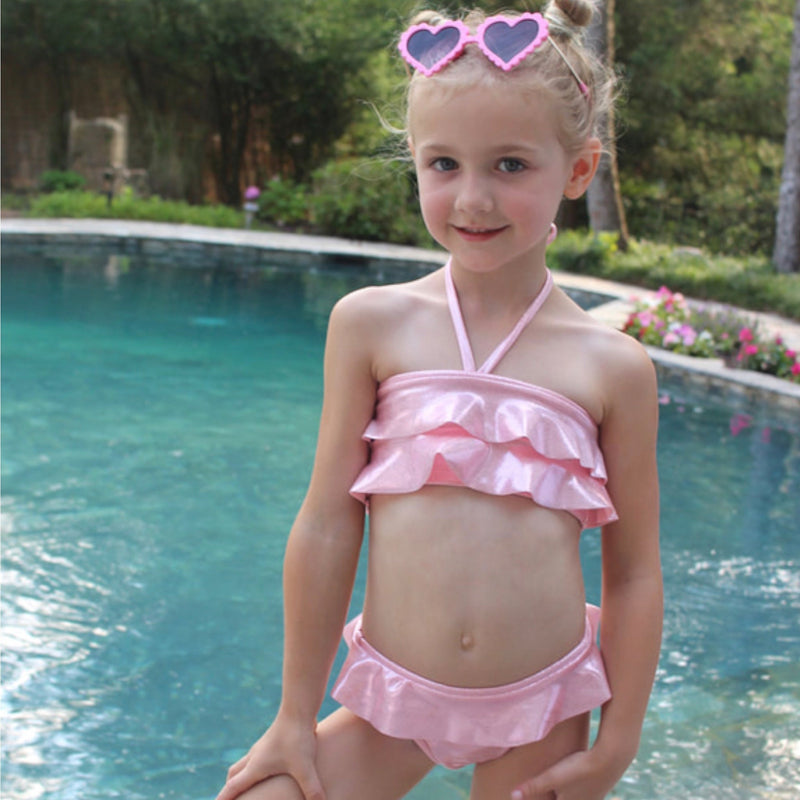 Les Tout Petits-Lite Pink Ruffle Bikini