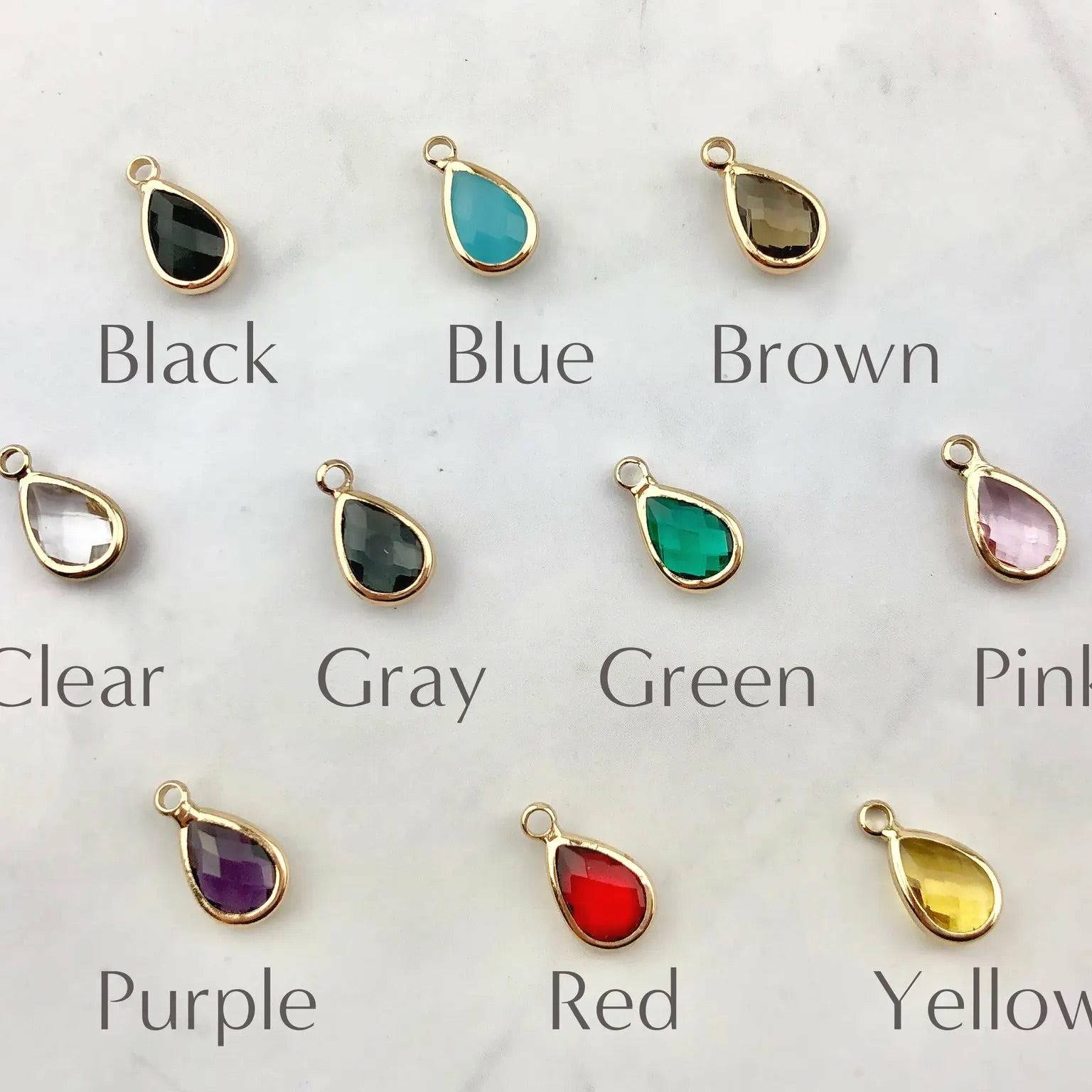 Teardrop Threader Earrings - Crystal Gemstone Earrings