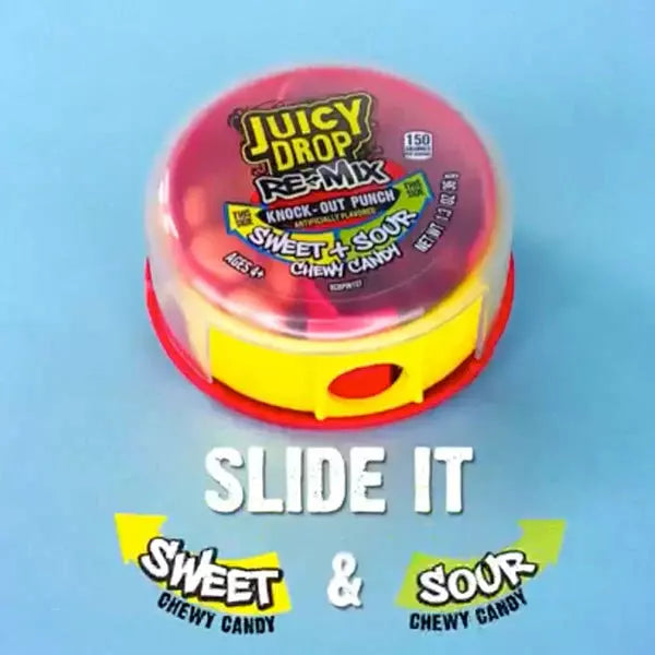 Juicy Drop Re-Mix Sweet & Sour Chewy Candy, Variety Pack, 1.3 oz, 8 ct