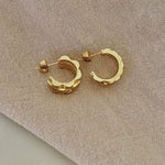 18k Gold Watch Band Style Hoop Earrings