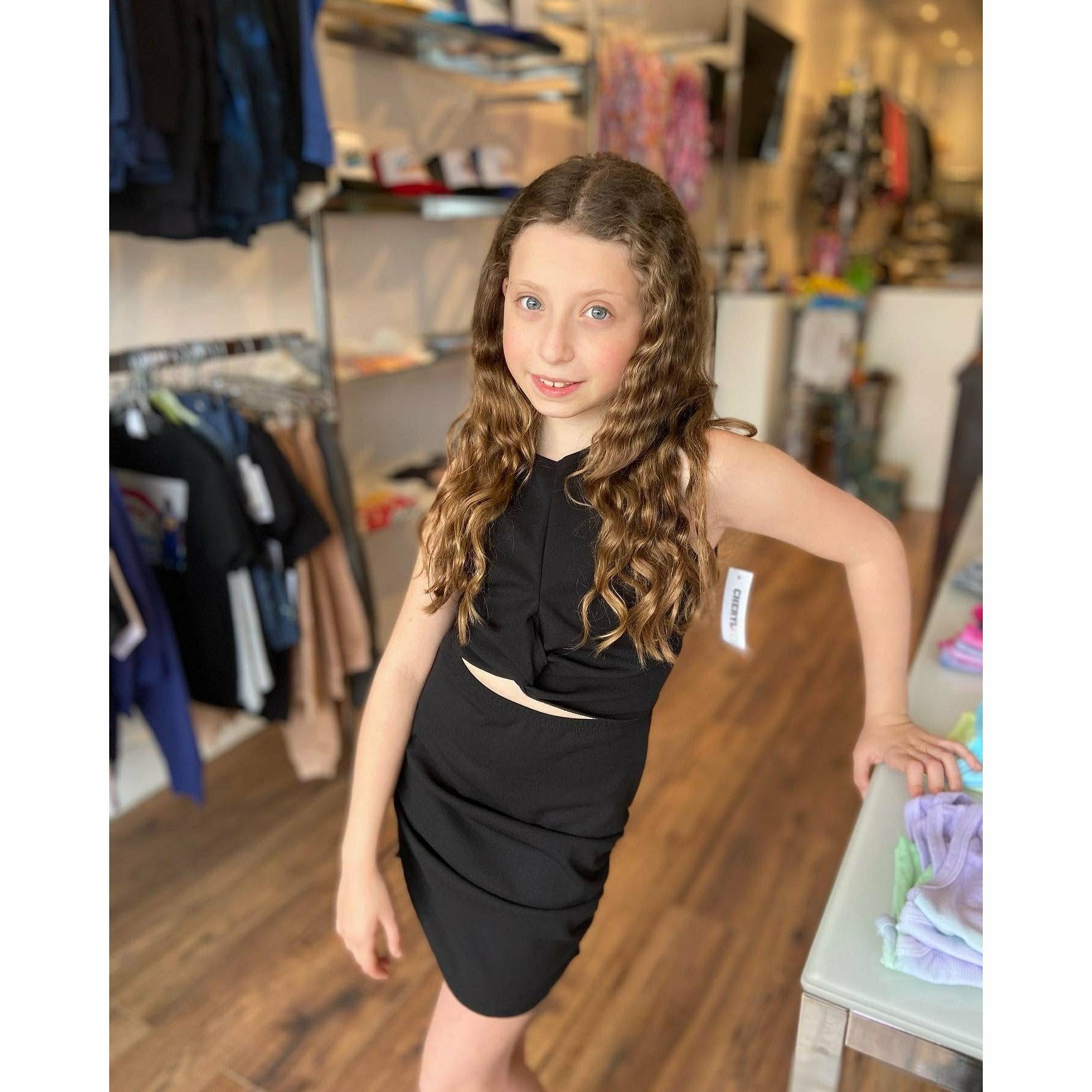 Cheryl Kids Black Cut Dress