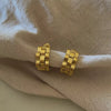18k Gold Watch Band Style Hoop Earrings