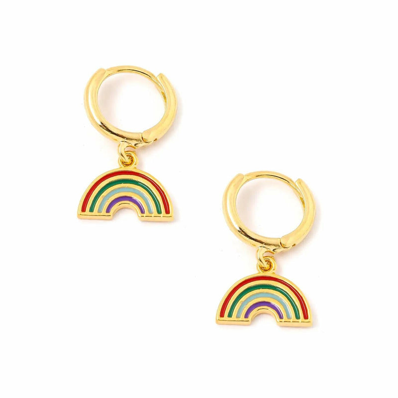 Mini Huggie Hoop Rainbow Earrings