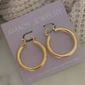 18k Gold 33mm Hoop Earrings