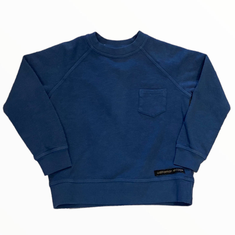 Californian Vintage Pullover Crew Sweatshirt- Navy Blue