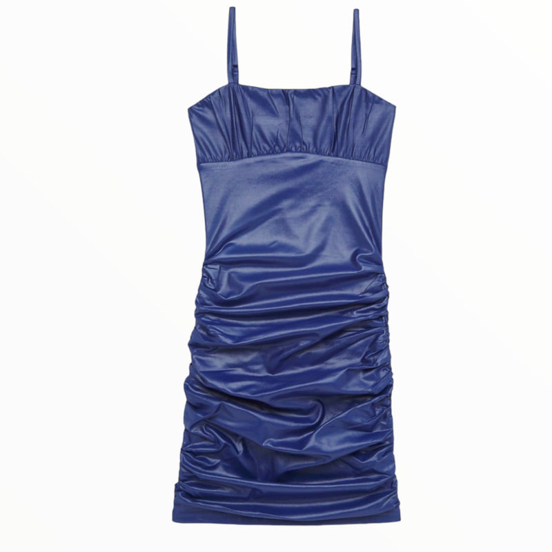 Katie J Ava Dress - Navy Pleather