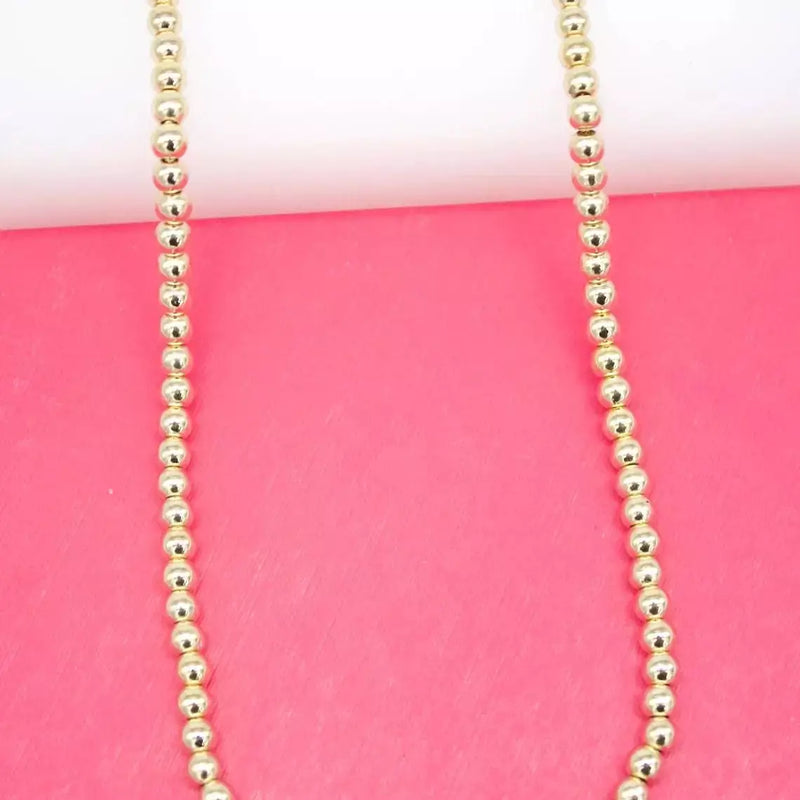 18K Gold Filled Beaded Necklace 16"