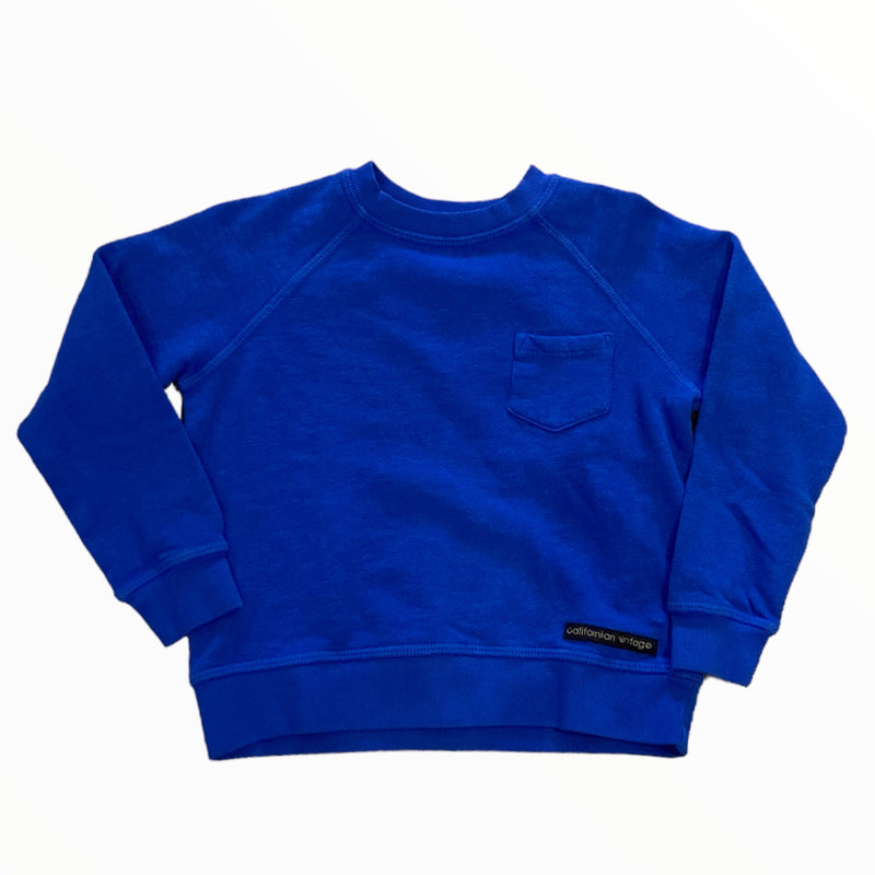 Californian Vintage Pullover Crew Sweatshirt- Royal Blue