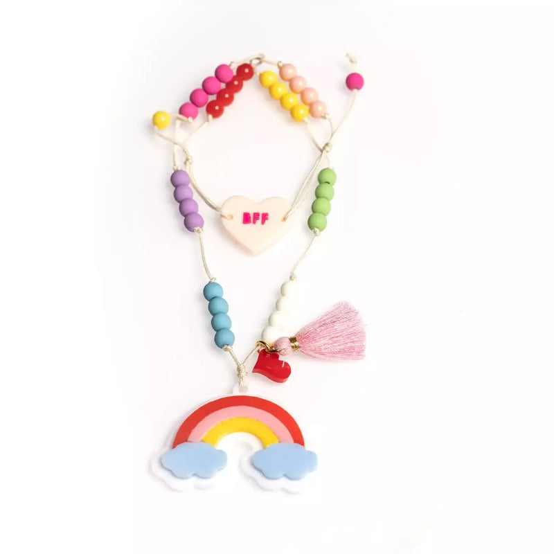 Lilies & Roses Rainbow Bead Mix Necklace