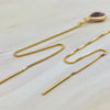 Teardrop Threader Earrings - Crystal Gemstone Earrings