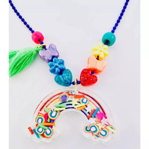 Rainbow Shaker Charm Ball Necklace